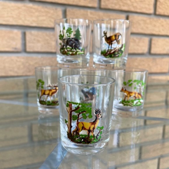 Vintage Reims France Game Hunting Theme Shot Glasses - 6 - Picture 2 of 11